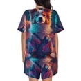 thumbnail image 6 of Haiem Starry Sky White Cloud Puppy Pattern Pajama Set for Women 2 Piece Lounge Set Short Sleeve Tops and Shorts Soft Sleepwear-X-Large, 6 of 7
