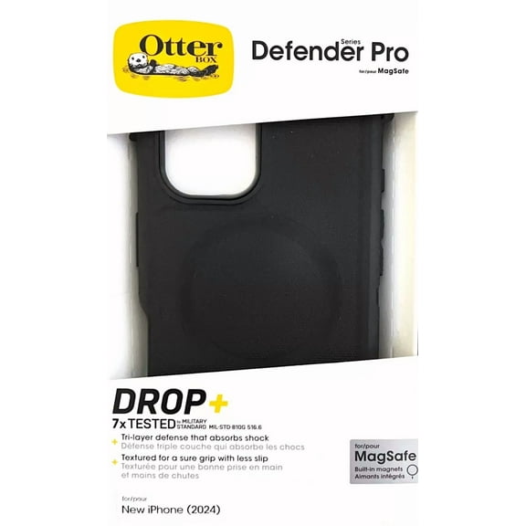 OtterBox Defender Pro Series Case with MagSafe for iPhone 16(2024), Black
