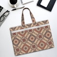 thumbnail image 6 of Cauagu Fashion Tatreez (3) Pattern Canvas Tote File Bag, Zipper Tote Bag Business Briefcase Document Bag with Handle A4 File Organizer Laptop Bag for Travel and Work, 6 of 8