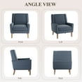 thumbnail image 6 of AFO Modern Accent Chair Set of 2, High Back Upholstered Fabric Armchair with Wood Legs, Mid-Century Wingback Chair for Living Room Bedroom, Blue, 6 of 9