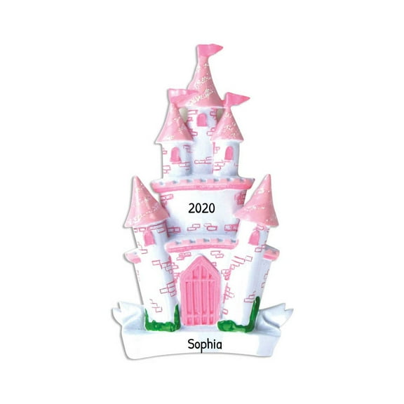 Personalized Princess Castle Ornaments for Christmas Tree - Princess Christmas Ornaments, Girly Ornaments, Christmas Ornaments for Girls, Cinderella Ornament - Glossy Castle - Free Customization
