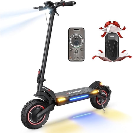 iScooter iX7 Electric Scooter, 50 Miles Long Range & 38 MPH Top Speed E Scooter, 10" Offroad Pneumatic Tire Scooter for Adults with Turn Signals, Double Braking Systems, APP and Storage Bag