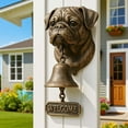 thumbnail image 5 of YZEGDCH Dog Themed Welcome Doorbell Welcome Home Decorations Cast Iron Resin Vintage Decorative Hanging Bell for Entryways,Yard,Garden,Outdoor(Pug) Home, 5 of 7