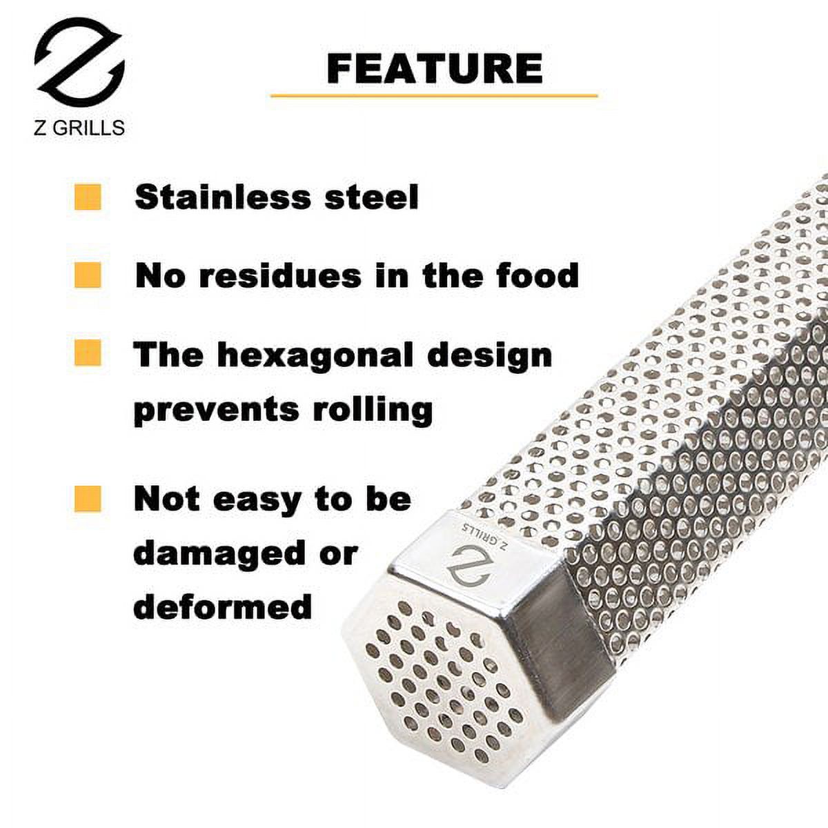 Z GRILLS Pellet Smoker Tube, 12'' Stainless Steel BBQ Wood Pellet Tube Smoker for Cold/Hot Smoking - image 3 of 5