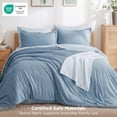 thumbnail image 4 of U by Bedsure Twin Comforter Set Grayish Blue, 5 Pieces Reversible Bed in a Bag, Boho Lightweight Bedding Set, Contrasting Design, 4 of 8