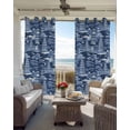 thumbnail image 6 of Navy Blue Garden Blackout Curtains for Bedroom Living Room Darkening Curtains 54 Inch Long Modern Art Building Trees Landscape Short Curtain for Small Window Treatment Grommet Drapes 52"x54"x2, 6 of 9