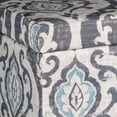 thumbnail image 5 of Benzara Leatherette Upholstered Wooden Bench with Button Tufted Lift Top Storage, Brown-Color:Blue and Gray,Material:Patterned Fabric, 5 of 5