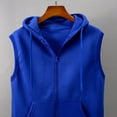 thumbnail image 3 of Bcfgryg Fashion Men Sleeveless Solid Hooded Waistcoat Slim Jacket Blouse Tops Shirt Mens Coats Blue M, 3 of 5