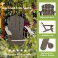thumbnail image 6 of Folding Adirondack Chair with Ottoman, HDPE All-Weather Poolside Chairs w/Cup Holders & Footrest, Wood, 6 of 6