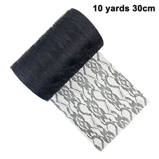Rollos de tul de tela de red de cinta Vintage de 30cm x 10 yardas para encaje camino de mesa silla faja DIY boda fiesta nupcial ducha decoraciones Adepaton 2034579-2