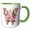Green/White, variant on 3drose, Pretty Pink Peony Floral Monogram Initial W, 11oz Two-tone Red Mug