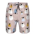 thumbnail image 4 of Kdxio Cute Hand Drawn Bear Pattern Mens Casual Shorts - Drawstring Summer Beach Sports Shorts for Men, 4 of 9