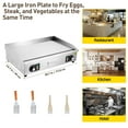 thumbnail image 5 of M optimized Commercial Electric Grill 3000W Electric Countertop Grill Non-Stick Electric Grill Plate 110V Teppanyaki Flat Grill Stainless Steel Adjustable Temperature Control 122°F-572°F (NO Plug), 5 of 9