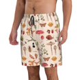thumbnail image 2 of Bixox Men's Retro Autum Mushrooms printing Casual Classic Fit Short Summer Beach Shorts, 2 of 6