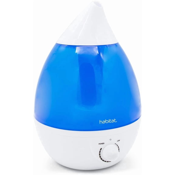 Habitat Cool Mist Ultrasonic Humidifier with Large 2.5L Tank, Whisper Quiet Humidifier with LED Light for Bedroom, 24 Hours of Continuous Mist, Blue