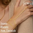 thumbnail image 4 of Turandoss Hand Chain Bracelet for Women Dainty 14K-Gold-Plated Finger Hand Chains Trendy Stackable Link Bracelets Layered Jewelry for Women Accessories, 4 of 8