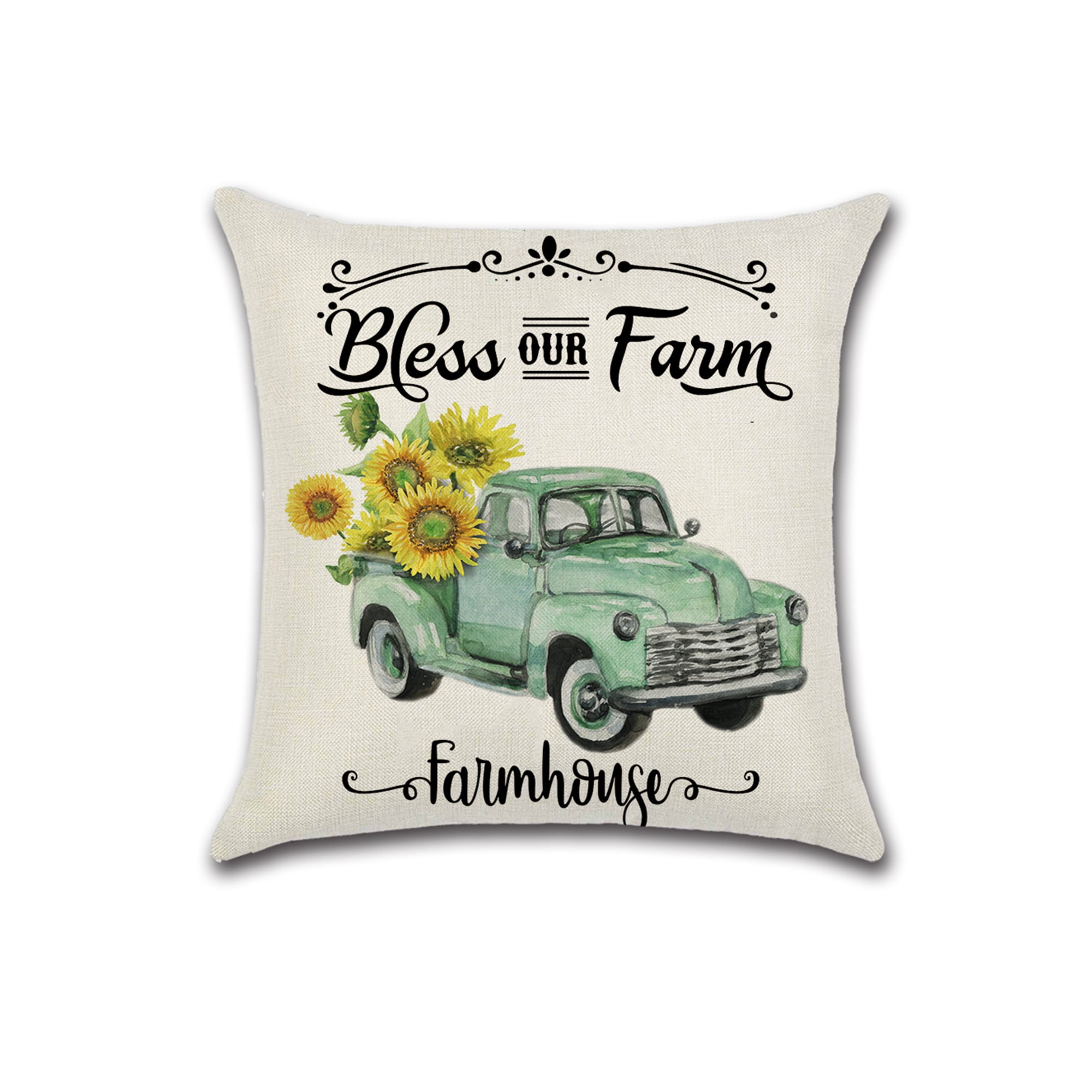 Sunflowers Pillow Cases Square Cotton Linen Car Home Decor Soft Cushion Covers