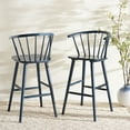 thumbnail image 4 of SAFAVIEH Blanchard Round Mid Back Bar Stool, Navy, 4 of 14