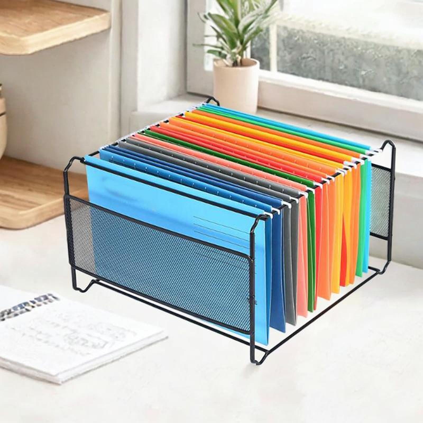 Zxpjkyu Hanging files Rack Document Rack Easy Assembly File Organizer for School Cabinet L