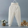 thumbnail image 2 of VERUGU Toddler Spring Fall Solid Boys and Girls High-Waisted Long Pants Cotton Cute Solid Full Length Pants Beige 6 Months, 2 of 4