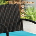 thumbnail image 6 of Costway 7PCS Patio Rattan Dining Chair Table Set W/ Cushion & Hole Turquoise, 6 of 11