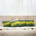 thumbnail image 7 of Ambesonne Nature Throw Pillow Cover 4 Pack, Hills Valley Sunrise, 16", Yellow Green, 7 of 7
