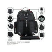 Eastsport Expandable Large Capacity Utopia Backpack Diaper Bag With Changing Pad, Dark Grey - Suitable for Infant and Toddler