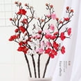 thumbnail image 1 of Simulación de rama de flor de ciruelo, adornos de flores falsas, simulación de flor de invierno, flor seca, flor de durazno, decoración de sala de estar, ramo, decoración del hogar chino, 1 of 4
