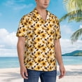 thumbnail image 3 of Balery Vintage Plaid Cute Sunflower Camisas hawaianas de manga corta para hombre, camisas playeras de corte holgado, camisas de vacaciones con botones,Medium, 3 of 7