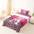 thumbnail image 5 of Manfei Cute Letter A Twin Sheets,Pink Leopard Print Bedding,3pcs, 5 of 6