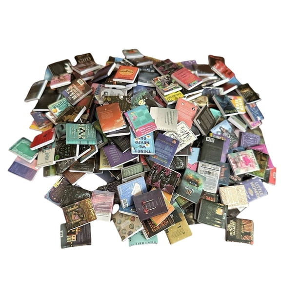 Mini Books for Anxiety Bookshelf, 300 PCS Mini Books Model Without Repetition, DIY Crafting, Dollhouse Decor, Accessories Mini Miniatures Books, Anxiety Bookshelf Mini Books (300 PCS Books)