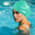 thumbnail image 3 of Extra Large Swim Cap for Braids and Dreadlocks Waterproof Silicone Swimming Caps for Women Long Hair Keep Hairstyle Unchanged Suitable for Women Men Weaves Extensions Braids Curls Green, 3 of 7
