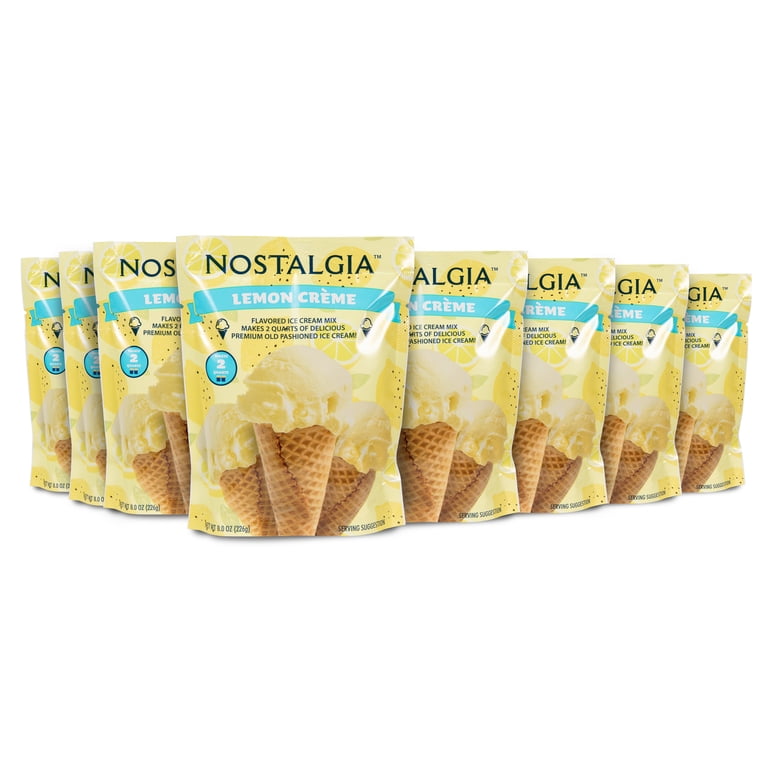 Nostalgia Cookies & Cream Ice Cream Mix – 8 Pack, Makes 2 Quarts Each, Just Add Milk & Cream
