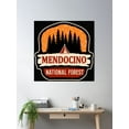 thumbnail image 2 of Mendocino National Forest Poster Wall Art, Modern Wall Decor, 16x16 UNFRAMED, 2 of 3