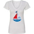 thumbnail image 3 of Inktastic Sailboat Cute Women's V-Neck T-Shirt, 3 of 5