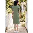 thumbnail image 2 of Woman Within Plus Size Perfect Ruched-Sleeve Knee-Length Short-Sleeve Tee Dress, 2 of 3