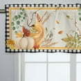 thumbnail image 5 of Autumn Pumpkins Eucalyptus Leaves Kitchen Valances Rod Pocket Fall Harvest Floral Plaids Short Straight Drape Thanksgiving Short Curtain 54''x18'' for Living Room Bedroom Bathroom, 5 of 7