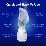 Vicks Steam Sinus Inhaler Model VIH200 with 4 Bonus VapoPads for Allergies and Colds