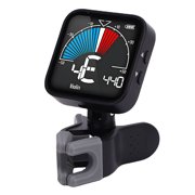BIMZUC Professional Violin Tuner Metronome Rechargeable Electronic Digital Tuner with LCD Backlight Screen and Secure Clamp for Violin Viola Cello Double Bass Upgraded Accurate Tuning, Black