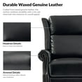 thumbnail image 5 of Power Genuine Leather Recliner Chairs Set of 2 Nailhead Trim Swivel Rocking Power Lounges Apartment Black, 5 of 8