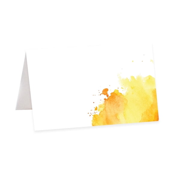 Koyal Wholesale Table Place Cards Ombre Orange Watercolor Wedding 56 Pack