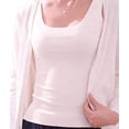 thumbnail image 3 of Women'S Sleeveless Square Neck Tank Top Double Layer Basic Crop Tops Summer Fitness Workout Casual Tops White S, 3 of 9