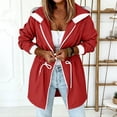thumbnail image 3 of FRSASU Women's Jackets Waterproof Lightweight Zip Up Drawstring Hoodies Windbreaker Hiking Outdoor with Hooded Red, 3 of 7