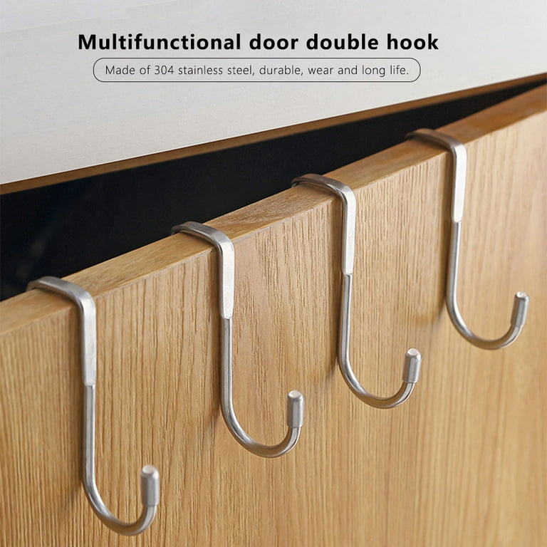 1pc Iron Cabinet Traceless Hook Six Hooks Storage Hanger Multi-Row