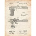 thumbnail image 2 of Borders, Cole 25x32 Black Ornate Wood Framed with Double Matting Museum Art Print Titled - PP894-Vintage Parchment J.M. Browning Pistol Patent Poster, 2 of 4