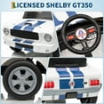 thumbnail image 4 of Licensed Shelby GT350 12V Electric Ride-On Car for Kids – Battery Powered, Remote Control, Adjustable Speeds, wireless Music, LED Headlights, Safety Belt, Spring Suspension, White, 4 of 8