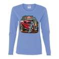 thumbnail image 2 of Vintage Hot Rod Old Garage Cars and Trucks Womens Graphic Long Sleeve T-Shirt, Light Blue, 2XL, 2 of 3