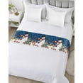 thumbnail image 5 of Xipuska Navy Blue Christmas Bed Runners for Cal King Size Bed, Decorative Bed Throws for Foot of Bed, Snowman Snowflake Xmas Tree Ball Elk Bed Runner Sofa Throw Bedding Scarf Slipcover for Bedroom, 5 of 6