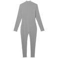 thumbnail image 6 of Sxiwei Men's Long Sleeve Full Body Unitard Leotard Bodysuit Athletic Jumpsuit Front Zipper Rompers Gray XXL, 6 of 7