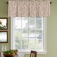 thumbnail image 5 of Brown Flowers Valances for Windows, Vintage Farmhouse Floral Leaves Vines Light Filtering Kitchen Curtains, Rod Pocket Window Valance Curtains for Living Room Bedroom, 60" W x 18" L, 2 Panels, 5 of 9